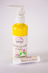 SET - krema za roke in telo & balzam za ustnice